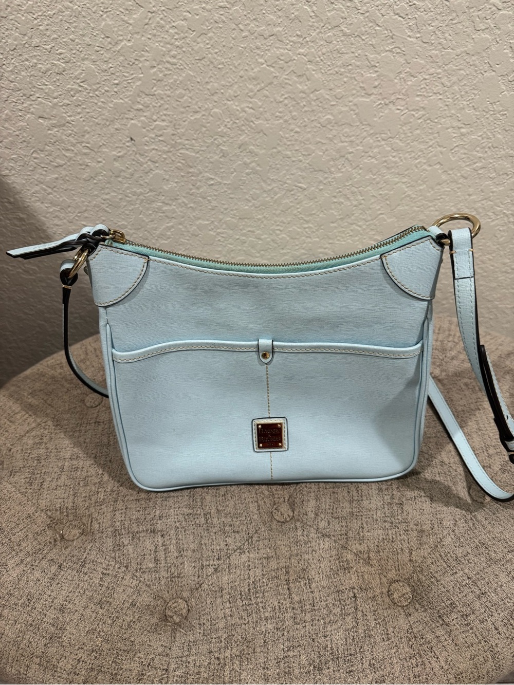 Dooney & Bourke Sky Blue Saffiano Leather Kimberly Crossbody